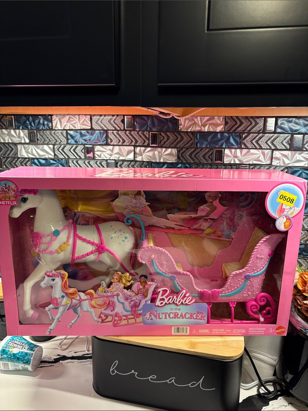 Barbie Pink and Blue Nutcracker Sleigh with White Horse